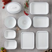 Hairy Bikers 36cm Large White Enamel Roasting Tin