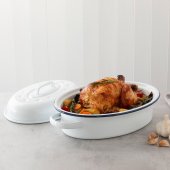 Hairy Bikers 36cm Large White Enamel Roasting Tin