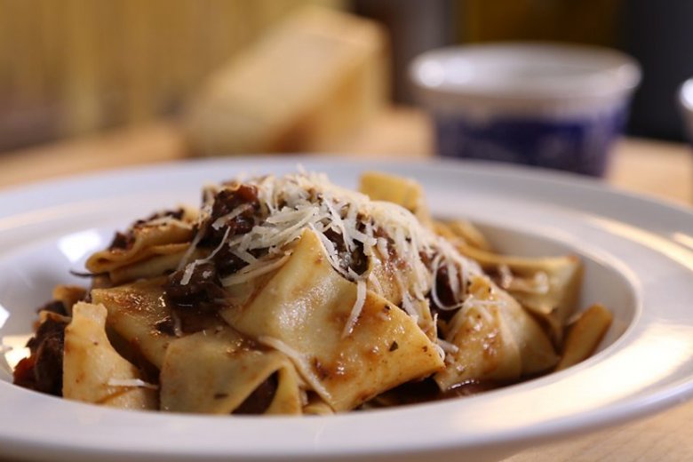 Wild boar ragù with pappardelle pasta