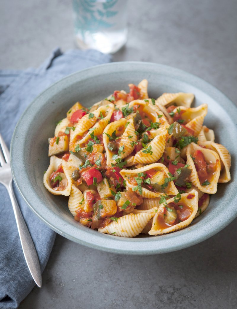 Courgette Caponata Pasta