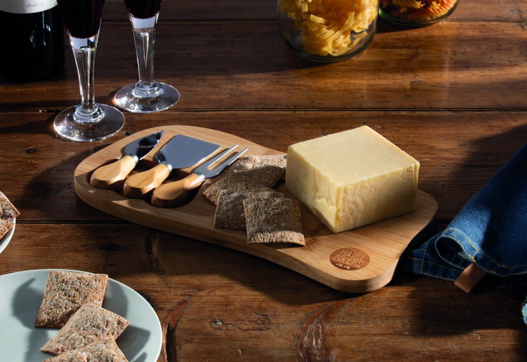 Bamboo Cheese Board and Knives