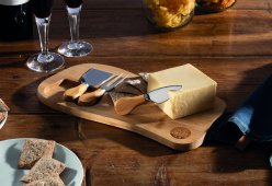 Bamboo Cheese Board and Knives