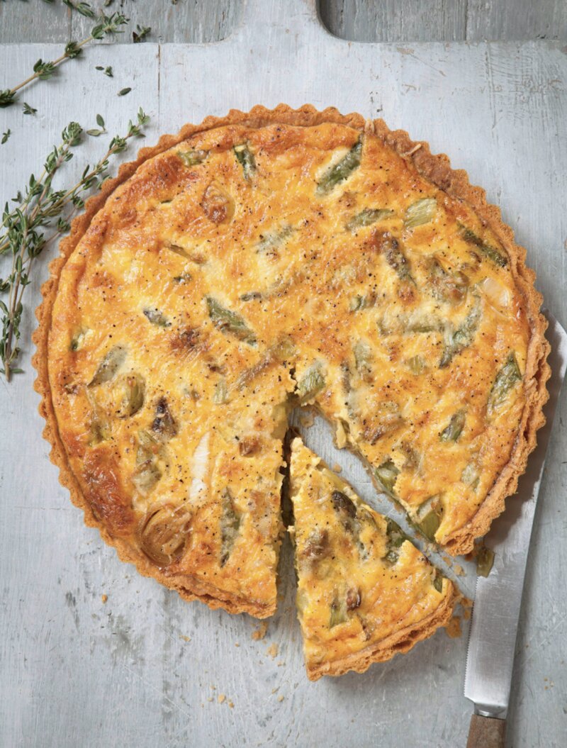 Leek, Asparagus and Gruyére Tart