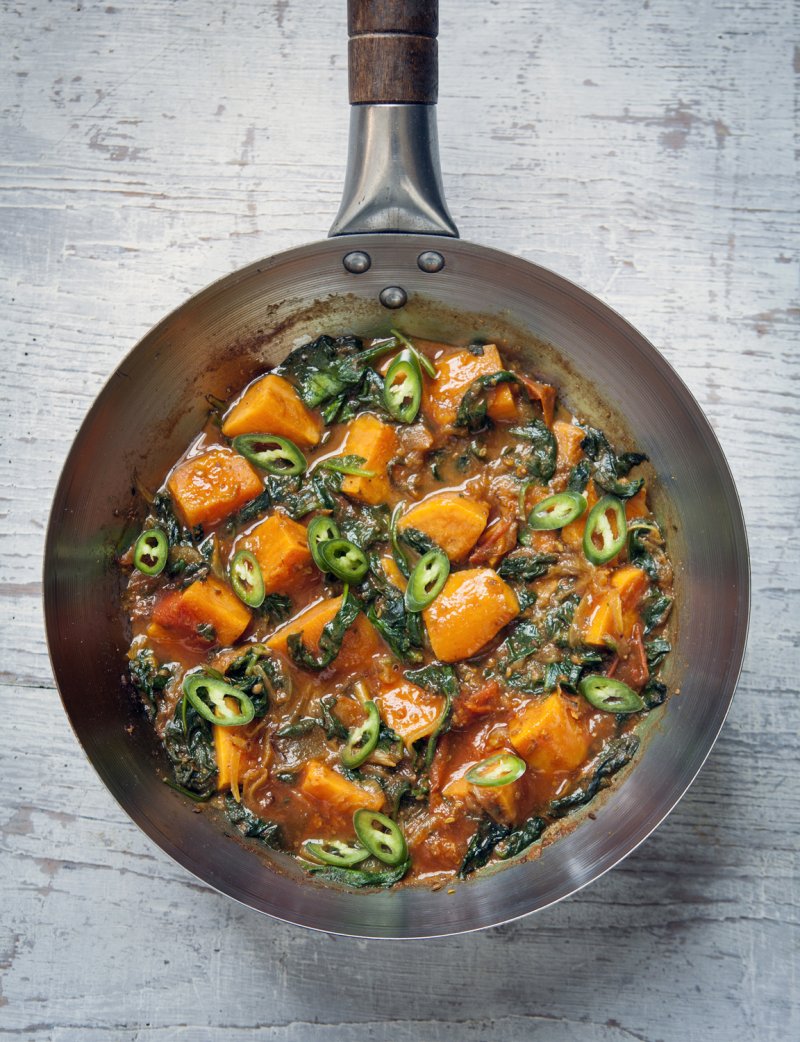 Sweet Potato Saag Aloo
