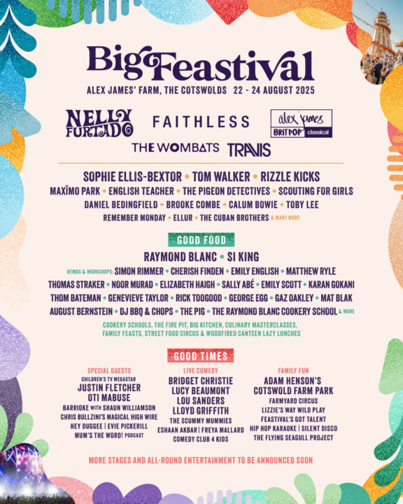 Poster advertising appearance at The Big Feastival - August 2025